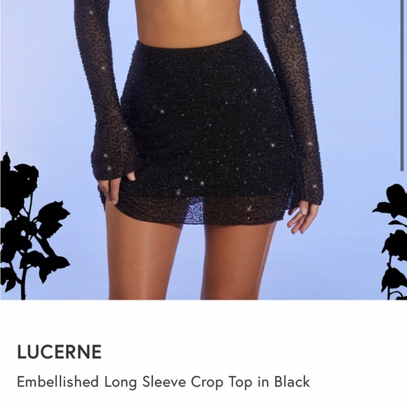 Lucerne embellished skirt and crop top set - Picture 2 of 2